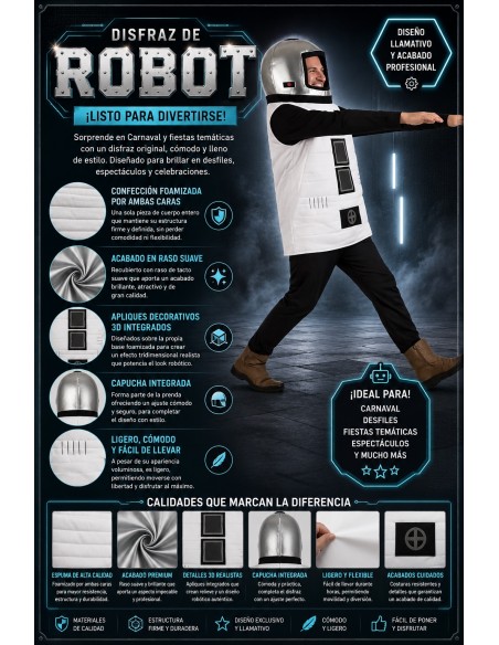 Costume de Robot Taille L | Costumes pour Adultes Le Roi du Carnaval